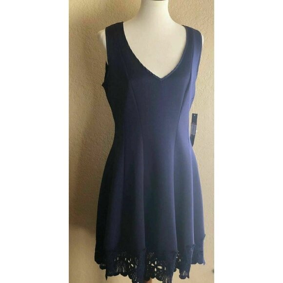 The Vanity Room Womens Black V-Neck Ruffle Bell Sleeve Dress Size S - Picture 2 of 12